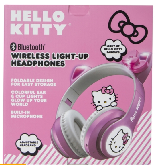 BLUETOOTH WIRELESS HELLO KITTY LIGHT UP HEADPHONES - Picture 5 of 5